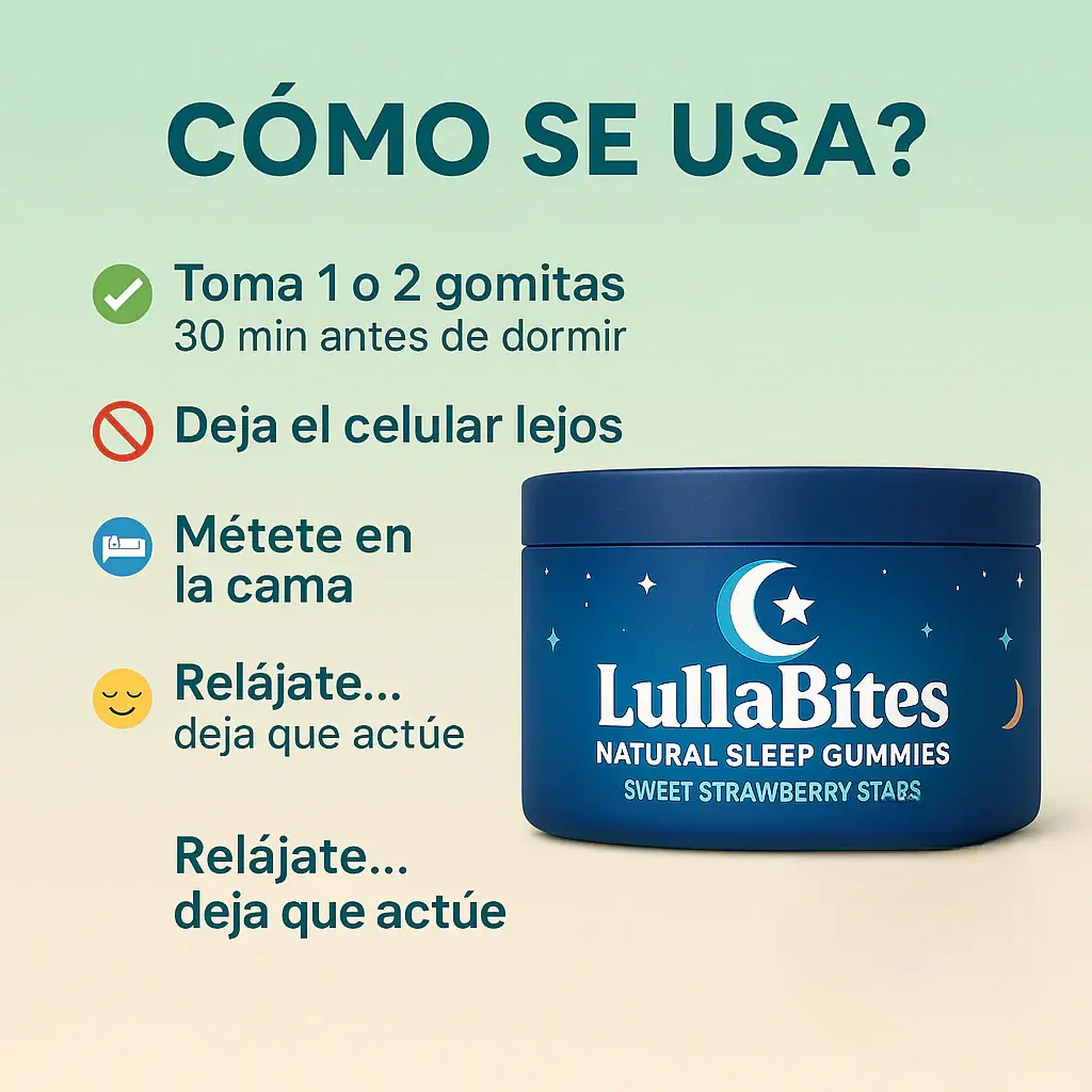🌙 LullaBite (60 Gomitas) Duerme profundo y despierta renovado  — recupera tus noches en 30 minutos - Imagen 3