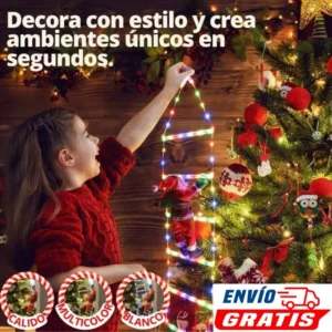 🎅✨ Papá Noel™ — Escalera con Luces Navideñas